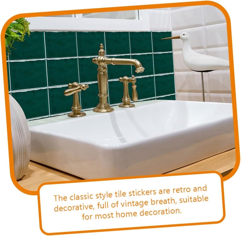 MAGICLULU 10pcs Waterproof PVC Kitchen Tile Decal Stickers, Removable Self-Adhesive Wall Stickers for Home Decor, 15x15cm Peel and Stick Backsplash Tiles - Image 3