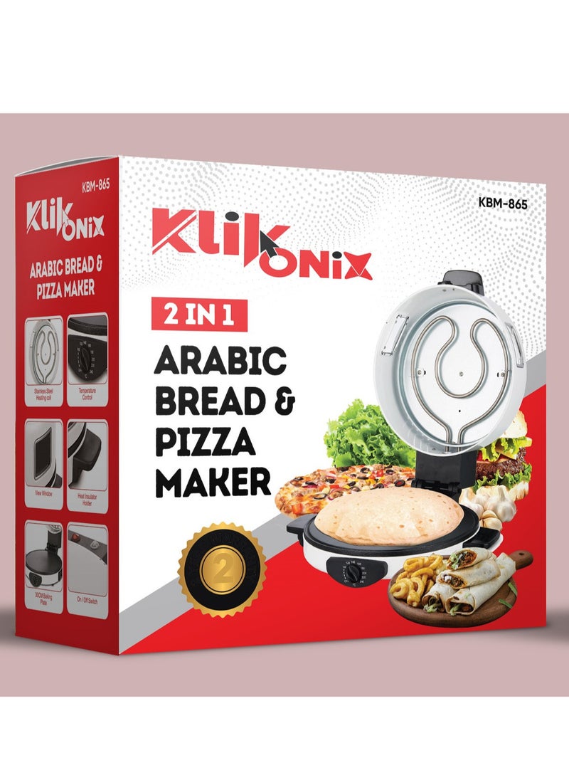 KLIKONIX 30cm Arabic Bread & Pizza Maker 1800W with KLIKON 270 ML Handheld Electric Garment Steamer | Portable 1300W KBM-865 + KGS-311  - Image 3