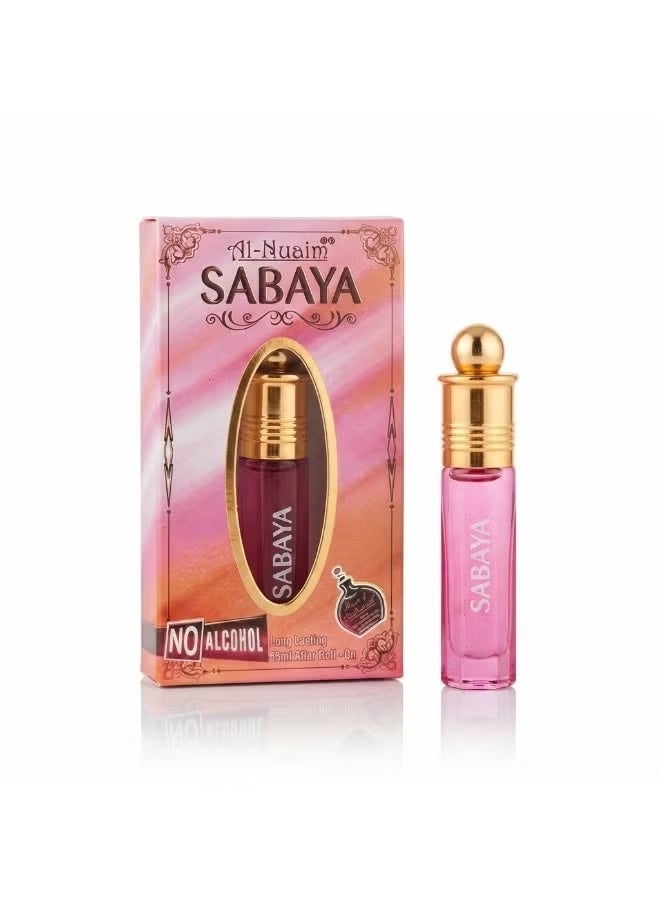 Al Nuaim Al-Nuaim Sabaya Attar Roll On Perfume Oil 6ml | Alcohol Free Concentrated Ittar for Men & Women | Long Lasting Premium Arabic Floral Oriental Fragrance | Pocket Size Roll-On Attar - Image 1