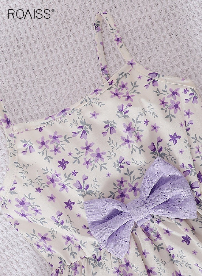 roaiss Girls Stylish Dress and Coat Set, Floral Print Sleeveless Dress and Short Sleeve Cardigan Set, 2 Pieces Summer Casual Outfits for Little Girls, Suit for Daily Wear or Any Occasion  - Image 5