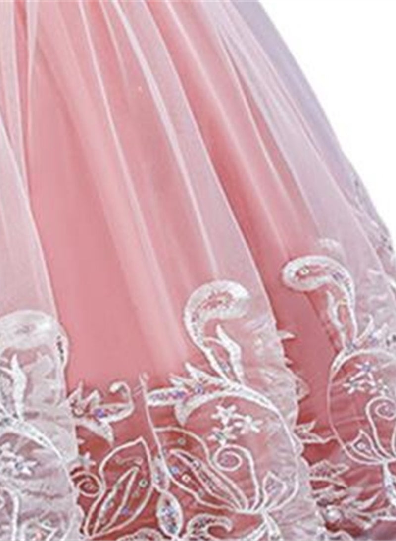 Girls Dress Sleeveless Mesh Performance Host Princess Dress Costumes - Image 3