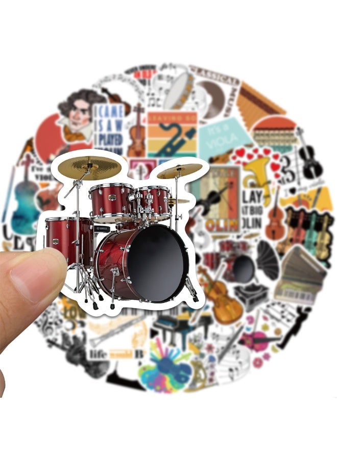 قوس قزح أورينبو 52 قطعة من ملصقات الآلات الموسيقية التحفيزية المصنوعة من الفينيل المقاومة للماء، ملصقات كرتونية جميلة من مادة البولي فينيل كلوريد كاواي للمراهقين والبالغين وزجاجات المياه وأجهزة الكمبيوتر المحمولة والأمتعة والغيتار - Image 3