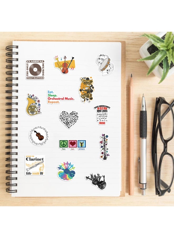 قوس قزح أورينبو 52 قطعة من ملصقات الآلات الموسيقية التحفيزية المصنوعة من الفينيل المقاومة للماء، ملصقات كرتونية جميلة من مادة البولي فينيل كلوريد كاواي للمراهقين والبالغين وزجاجات المياه وأجهزة الكمبيوتر المحمولة والأمتعة والغيتار - Image 4