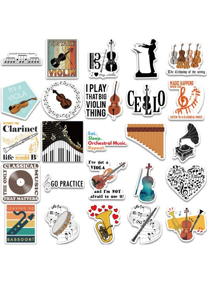 قوس قزح أورينبو 52 قطعة من ملصقات الآلات الموسيقية التحفيزية المصنوعة من الفينيل المقاومة للماء، ملصقات كرتونية جميلة من مادة البولي فينيل كلوريد كاواي للمراهقين والبالغين وزجاجات المياه وأجهزة الكمبيوتر المحمولة والأمتعة والغيتار - Image 5