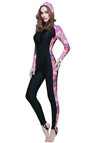 Micosuza Long Sleeves One Piece Swimsuit for Women Pink - Image 5
