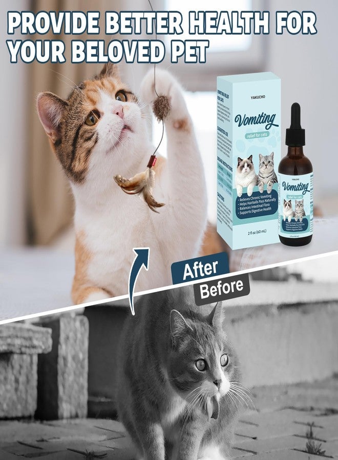 Yakucho Vomiting Relief for Cats, Cat Vomit Remedy, Probiotic Digestive Support Liquid, Helps Reduce Hairballs, Relieve Sensitive Stomach & Support Gut Health, Gentle Daily Formula - 60mL - Image 5