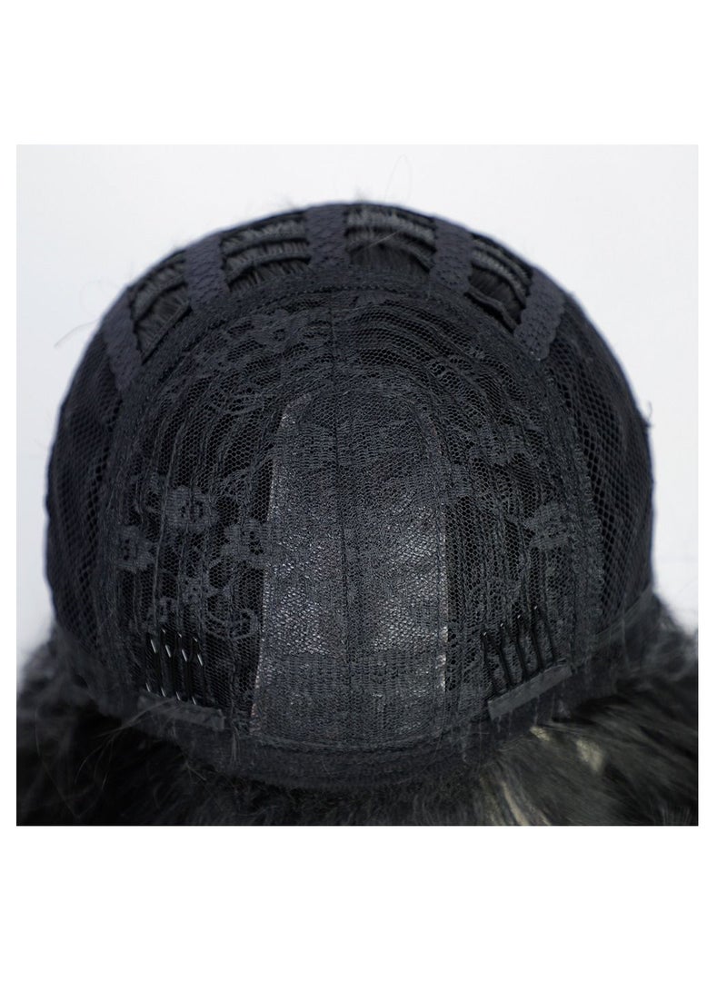 إستيل Estelle الأوروبية والأمريكية الباروكات الألياف الكيماوية درجة حرارة عالية الحرير طويل مجعد الشعر المياه تموج السيدات أغطية الرأس الباروكات اللون الأسود 9146 - Image 4