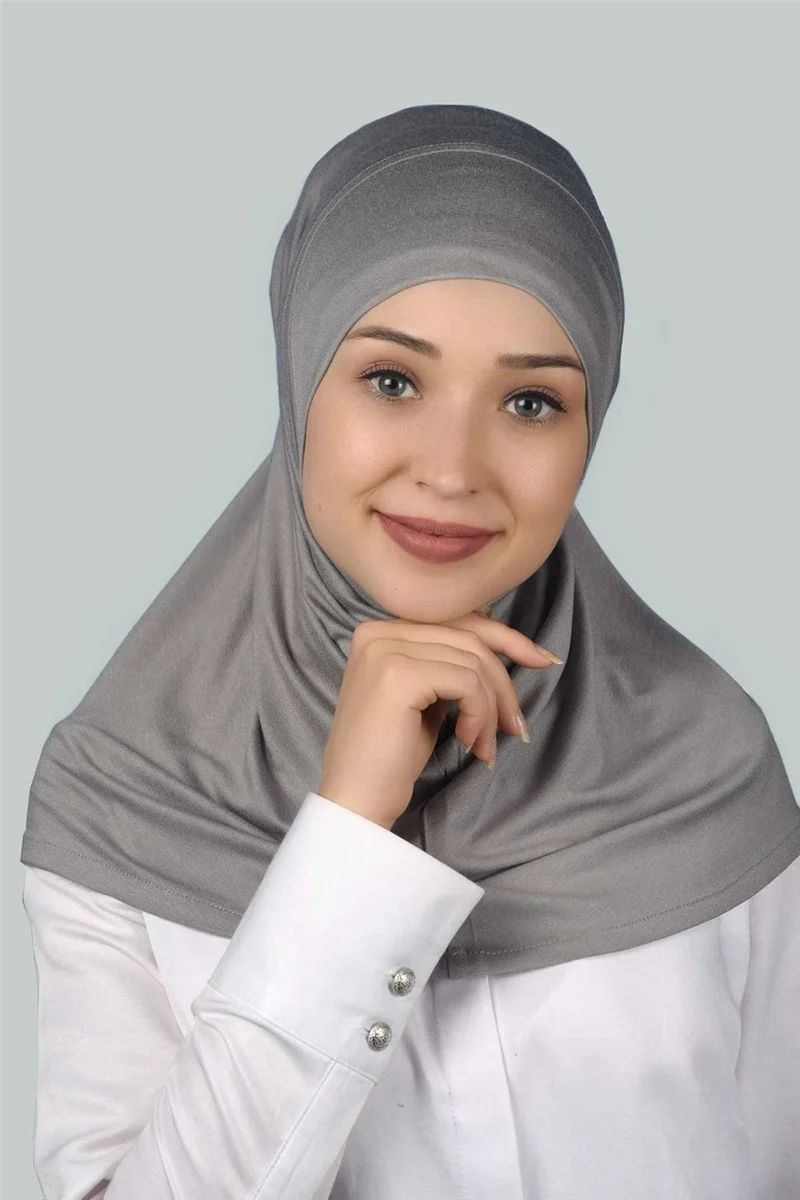 Altobeh Ready-made Hijab Practical Scarf Hijab Hijab - Prayer Cover - Gray