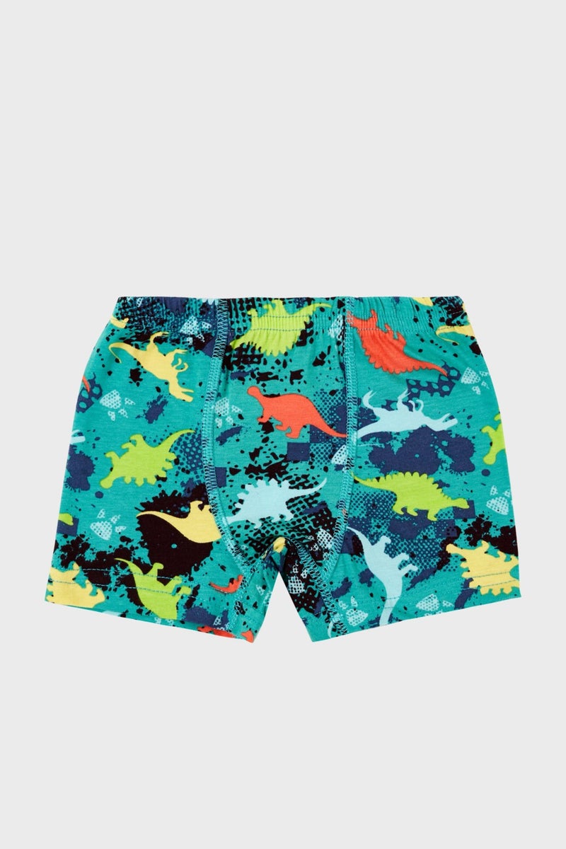 Lela Patterned Stretch Cotton 5 Pack Boxer Boy Boxer 6651005DINO  - Image 2