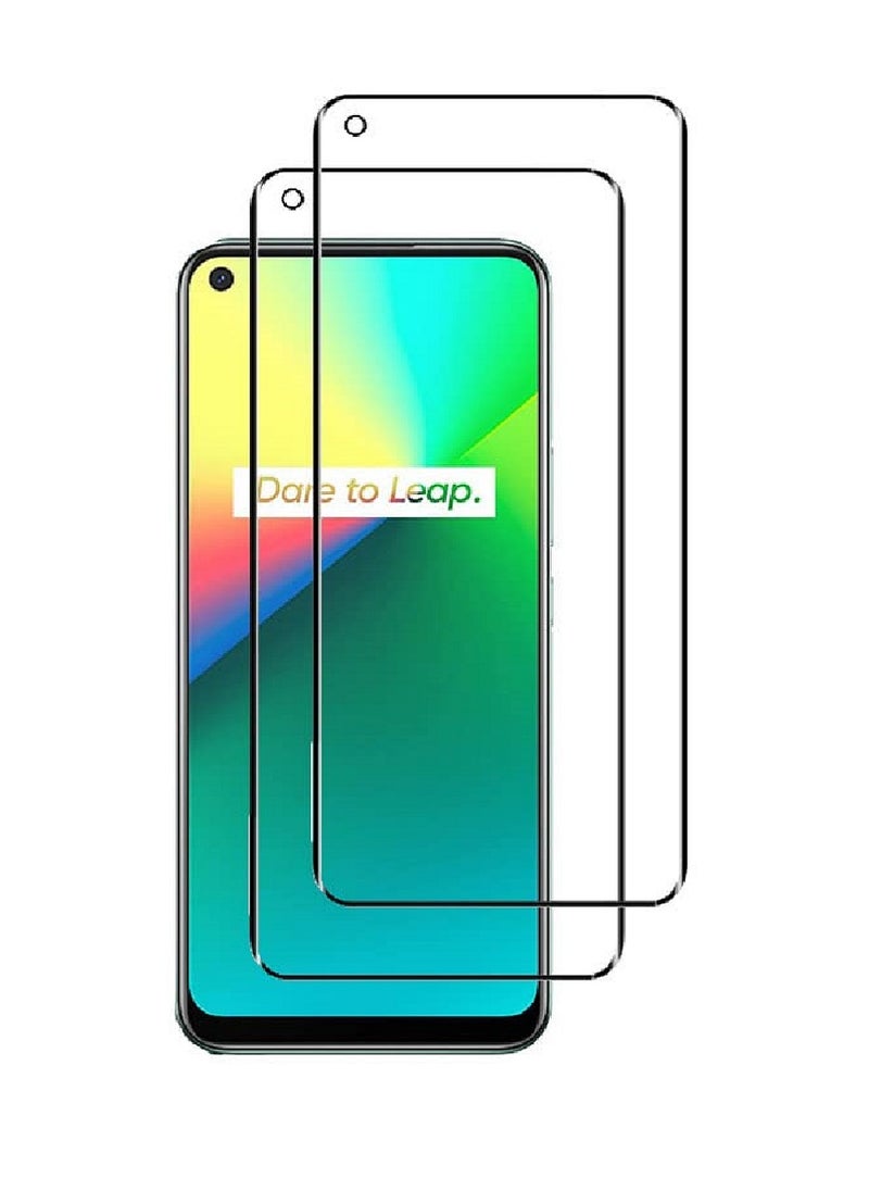 Super 2 Pieces Tempered Glass Screen Protector Clear Designed For Realme 7i  Full Screen Coverage And Bubble Free - Image 1