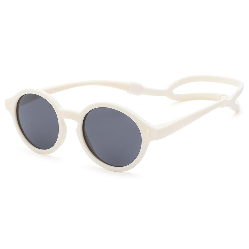 COASION Baby Polarized Sunglasses with Strap Adjustable TPEE Flexible Frame for Toddler Girls Boys Age 0-12 Months (White) - Image 1