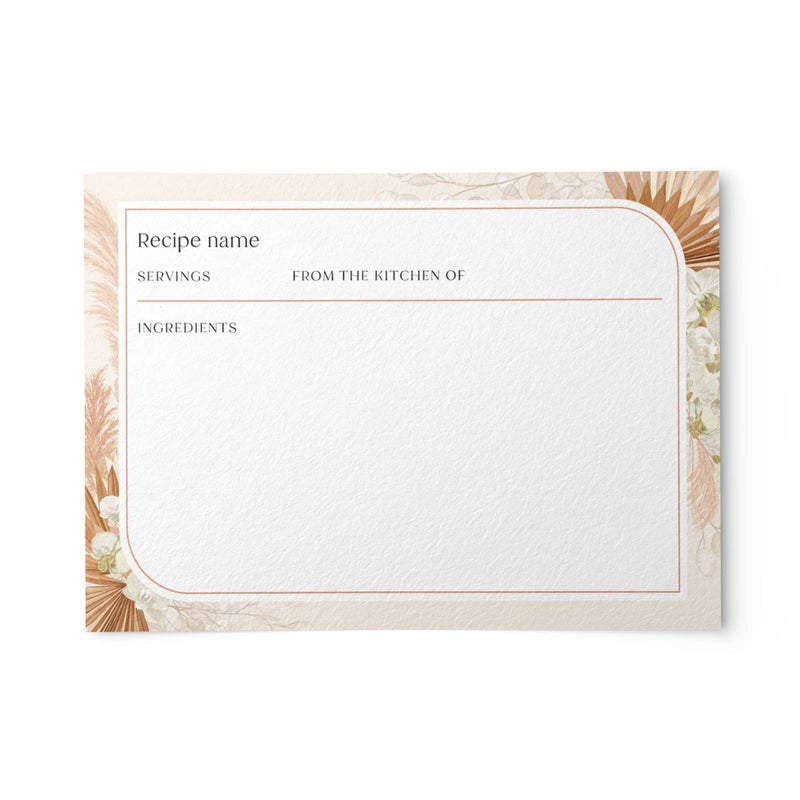 50 Boho Flowers Recipe Cards from Dashleigh 4x6 inches DoubleSided