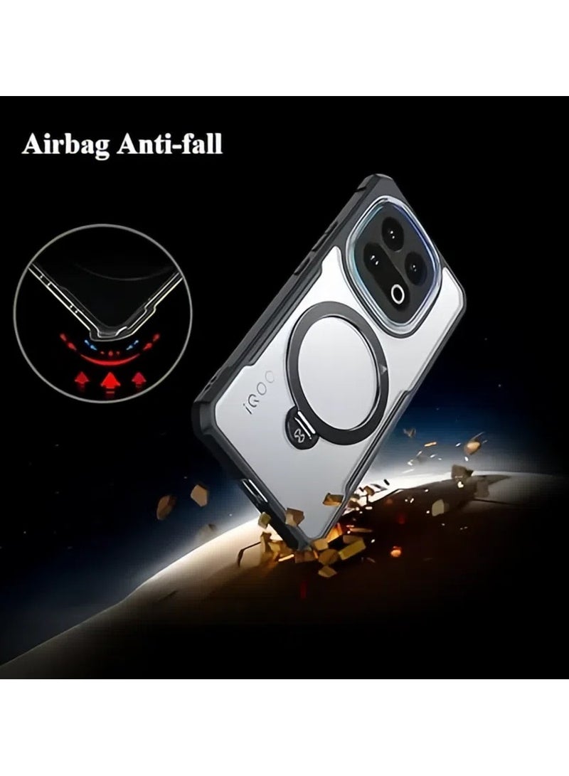 general Case for Vivo iQOO 13 (2024),Airbag Anti-Fall Magnetic Durable Phone Case with 360° Rotatable Stand,TPU+PC Anti-Yellowing Shockproof Protective Cover - Image 3