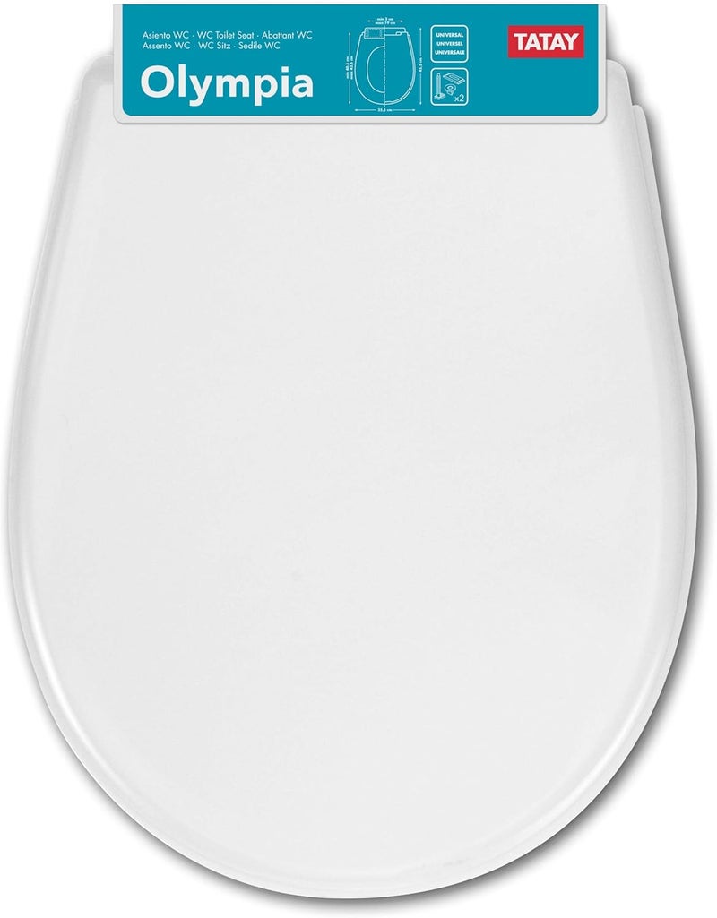 Tatay Olympia Polypropylene Toilet Seat - White - Image 2