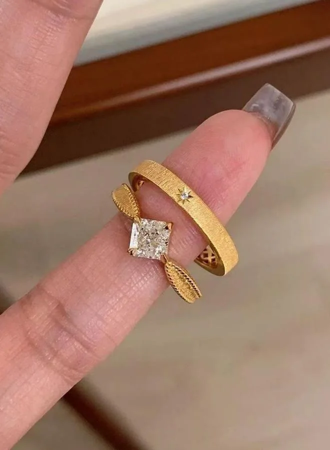 Take Two Pack of 2 - Golden Embellished Rings