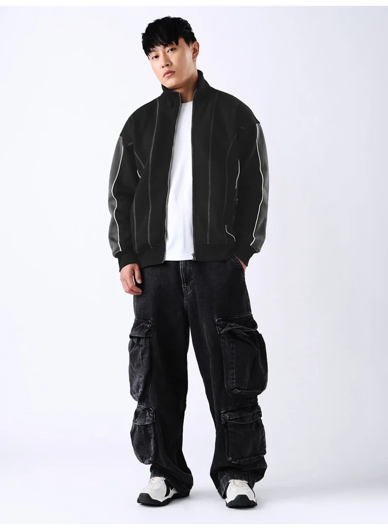 The Souled Store  The Souled Store Men Matrix Darkline Colourblocked Multicolour Oversized Varsity Jackets for Men | Best Price UAE