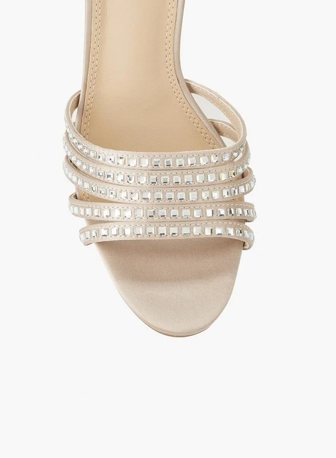 Flora Bella By Shoexpress GOLD Flora Bella Women Embellished Stiletto Heel Sandals for Women | Best Price UAE