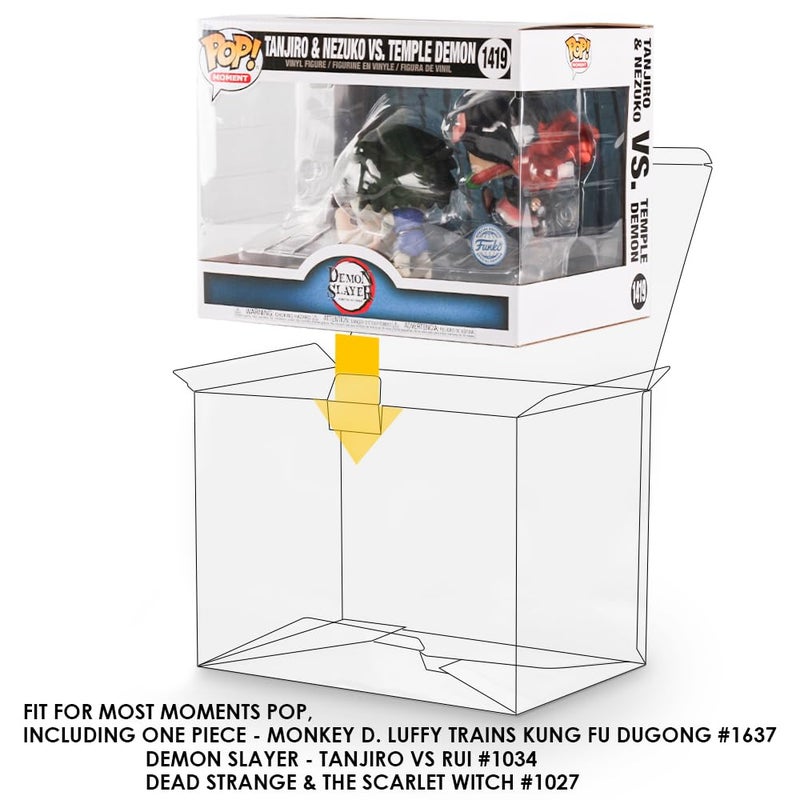 Baskiss 2 Pack Protector Case for Funko Pop Moments, Ultra Thick 0.5mm Clear Pop Case, Crystal Clear Heavy Duty Display Box with Locking Tab, Scratch-Resistant (2) - Image 3