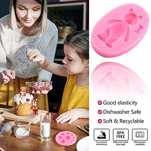 Zixiang 3D Pearl Fondant Mold Bear Silicone Fondant Mold Ball Pearl Semi Sphere Chocolate Molds For Teddy Bear Cake Decorating Cupcake Topper Candy Lollipop Polymer Clay Gum Paste Set Of 5 - Image 5