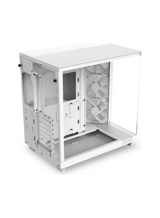 NZXT H6 Flow RGB Mid-Tower ATX PC Case, Dual-Chamber Layout, Tempered Glass, 3x F120 RGB Fans Included, High Airflow Front Panel, Supports ATX/mATX/ITX, 360mm Radiator Support, USB-C & USB 3.2 Gen1 Front I/O, Tool-Free Panels, White | CC-H61FW-R1  - Image 5