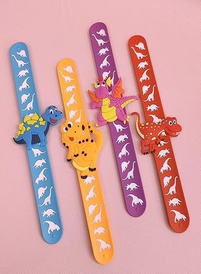 AMANVANI Christmas Gift Set Slap Bracelet For Kids, Gift Bracelet For Girls/Boys, Christmas Return Gifts Wrist Band, Santa Claus Slap Band, Hand Band, Christmas Theme Bracelet Band (dino 12 pcs) - Image 3
