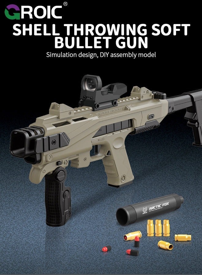 GROIC Combination Soft Bullet Toys Gun for Boys, Empty Shell Ejecting Design,Blasting Toy Foam Blaster with 20 Bullets,Shell-throwing Gun(Green) - Image 2