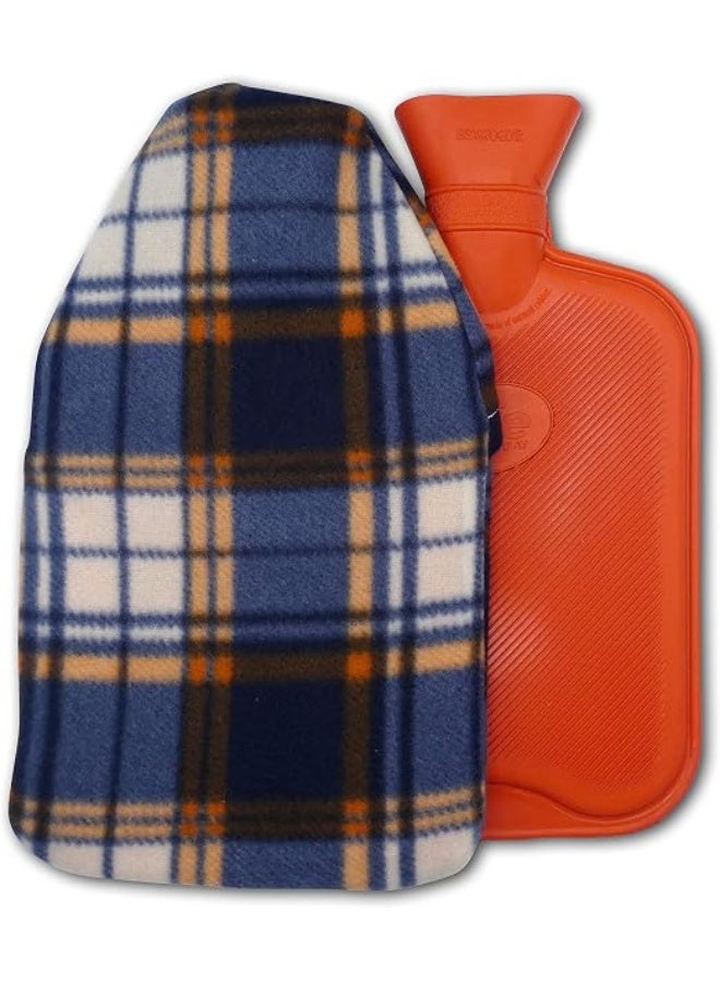 Hot Water Bottle with Soft Fleece Cover, Large Capacity Heat Therapy Bottle for Warmth, Comfort and Relaxation at Home - Image 1