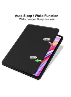 يوارب كينج حقيبة دوارة متوافقة مع Redmi Pad Pro 12.1 بوصة / Xiaomi Poco Pad 12.1 بوصة ، غطاء حامل دوار 360 درجة ، غطاء قابل للعرض متعدد الزوايا مع حامل قلم رصاص أسود  - Image 2