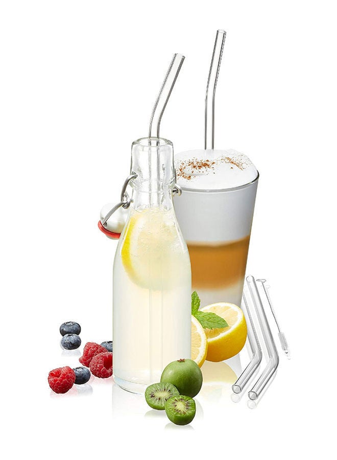 نيبمينينت طقم ماصات زجاجية مع فرشاة مكون من قطعتين شفاف 2xStraws (23 cm), 1xCleaning Brush (8 cm) - Image 2