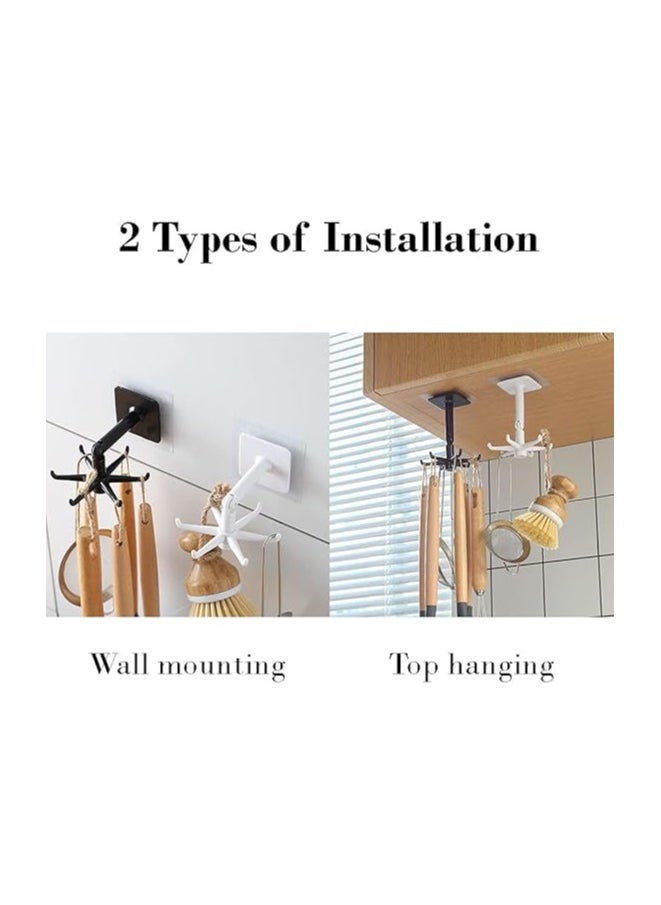 MIRFA - Multi Hook Wall Adhesive Rotating Organiser Hanger (Pack of 2) - Image 1