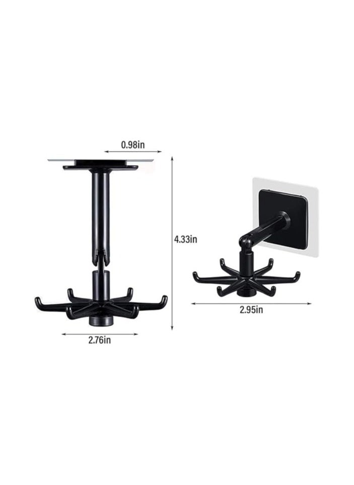 MIRFA - Multi Hook Wall Adhesive Rotating Organiser Hanger (Pack of 2) - Image 1