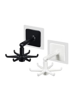 MIRFA Multi Hook Wall Adhesive Rotating Organiser Hanger (Pack of 2)  - Image 1