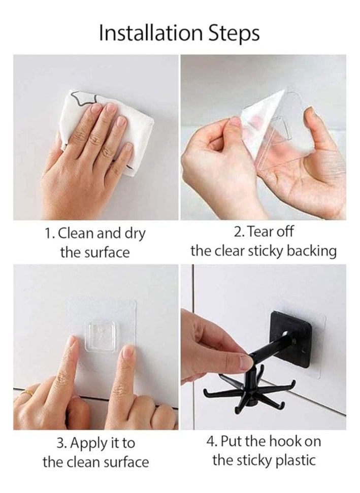 MIRFA - Multi Hook Wall Adhesive Rotating Organiser Hanger (Pack of 2) - Image 1
