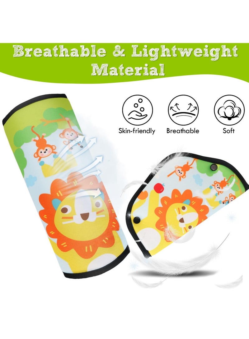 KASTWAVE Seat Belt Cover for Kids, 2 Pcs Kids Seatbelt Adjuster & Pillow, Kids Seatbelt Pillow, Seat Belt Strap Covers, Safety Strap Shoulder Belt Positioner Clip in Car for the safety of children  (Lion) - Image 4
