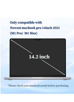 Generic واقي شاشة لجهاز MacBook Pro 14 2021-203 مع M3 M2 M1 Max/Pro Chip A2442 A2779 A2992 A2918 مضاد للضوء الأزرق مع معرف اللمس مضاد للخدش ويحمي العينين  - Image 2