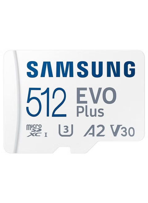 Samsung EVO Plus 512GB SD Card with Adaptor Micro Sd Card Memory Card Up to 130MB/s Expanded Storage For PS5 PS4 Switch Gaming Tablets Smart Phones Camera Security Camera GoPro Done Dash Cam 512 GB