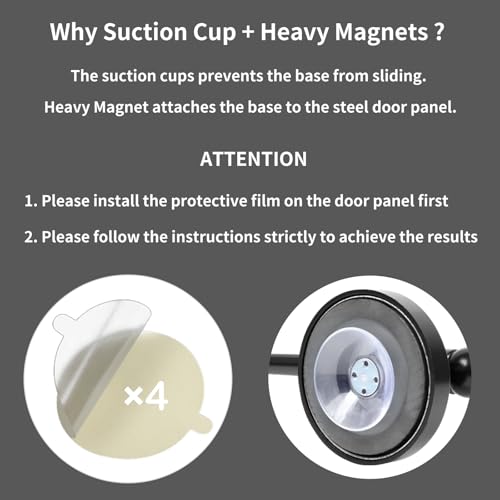 INSFITY Heavy Duty Magnetic Curtain Rods for Metal Door (16-28" Pack 2 Black) Magnetic Cafe Curtain Rod with Strong Magnet & Suction-Cup (Patent Pending) - Image 2
