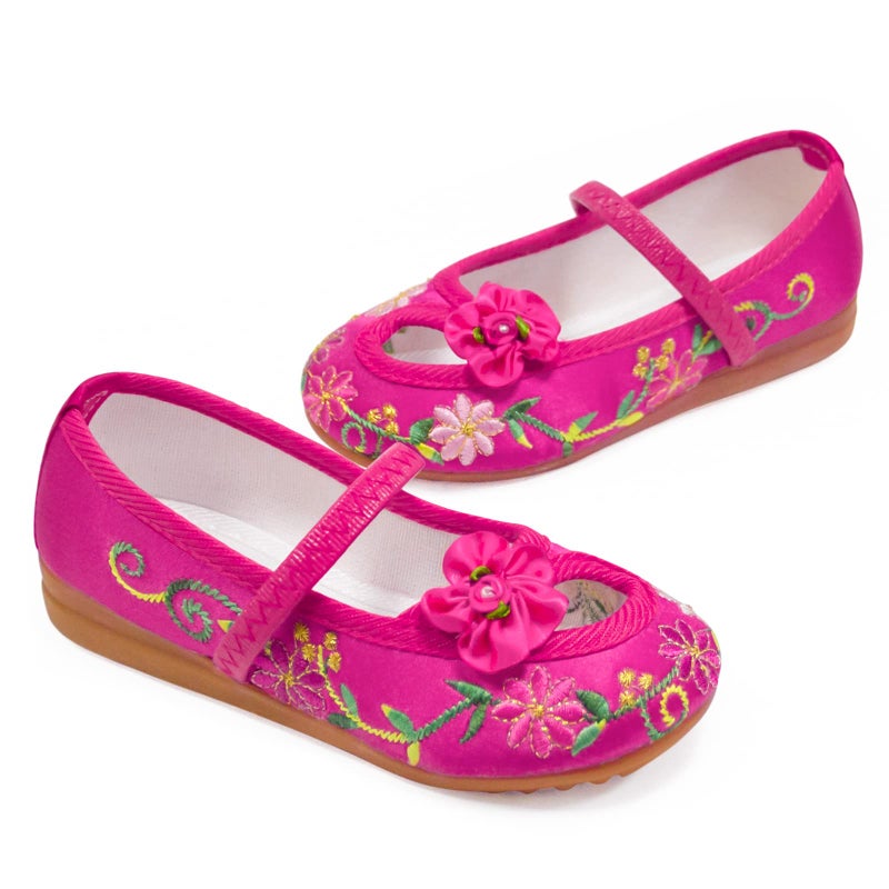 CCJRLM Mirabel Isabela Shoes for Girls Costume Cosplay Dress Up Embroidery MaryJane Ballet Shoes Rose - Image 4
