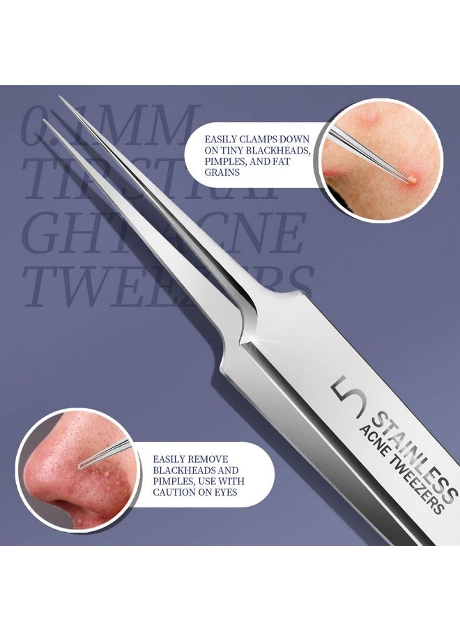 Teenitor - Teenitor Blackhead Remover Tools, Pimple Popper Tool Kit, Ingrown Hair Tweezers, Blackhead Extractor Pimple Extractor Ingrown Hair Removal Kit, Black Head Remover for Face - Image 1