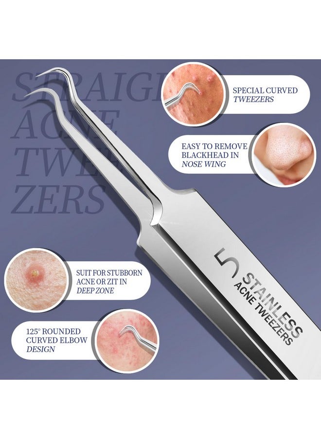 Teenitor - Teenitor Blackhead Remover Tools, Pimple Popper Tool Kit, Ingrown Hair Tweezers, Blackhead Extractor Pimple Extractor Ingrown Hair Removal Kit, Black Head Remover for Face - Image 1
