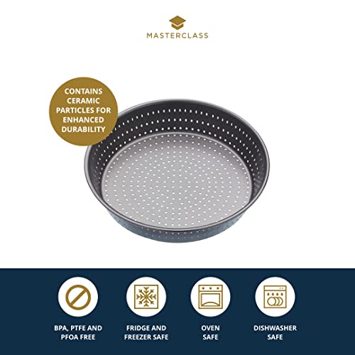 Master Class MasterClass KCMCCB15 Crusty Bake 23 cm Deep Perforated Pie Dish with PFOA Non Stick, Robust 1 mm Carbon Steel, 9 Inch Round Tin, Grey - Image 3