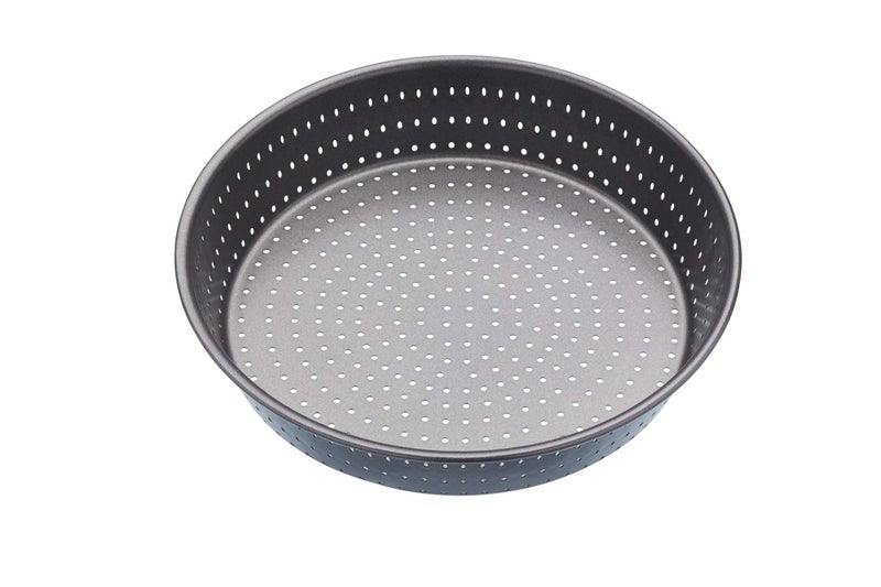 Master Class MasterClass KCMCCB15 Crusty Bake 23 cm Deep Perforated Pie Dish with PFOA Non Stick, Robust 1 mm Carbon Steel, 9 Inch Round Tin, Grey - Image 1