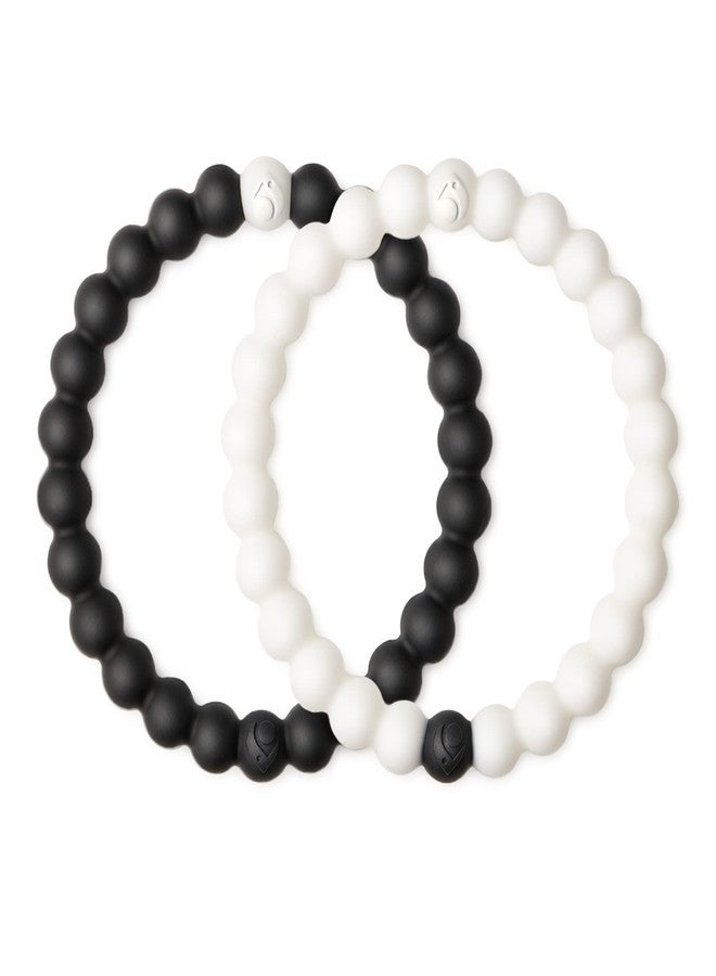 Lokai Silicone Beaded Bracelets for Men & Women - Black & White Matching Bracelets, Couples Friendship Bracelets - Jewelry Fashion Bracelet Slides-On for Comfortable Fit - Image 1