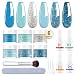 Eodci 12 Pcs Dip Powder Nail Kit Starter 6 Colors Glitter Blue Snow Dipping Powder Kit With Base Top CoatActivatorBrush Saver Nail Art Manicure Salon DIY for Daily at Home Party Gifts for Women - Image 2