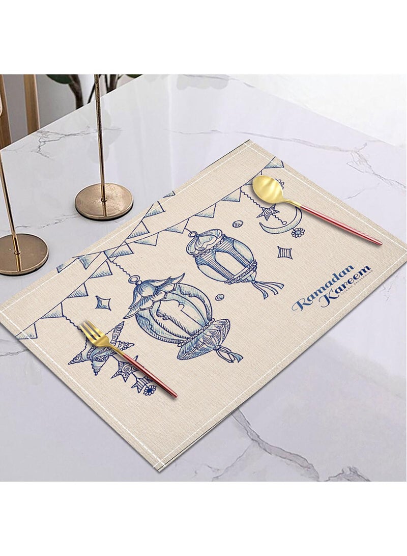 general Eid Mubarak Table Placemats Set Ramadan Kareem Table Decorations Ramadan Decor Sets For Dining Supply - Image 1