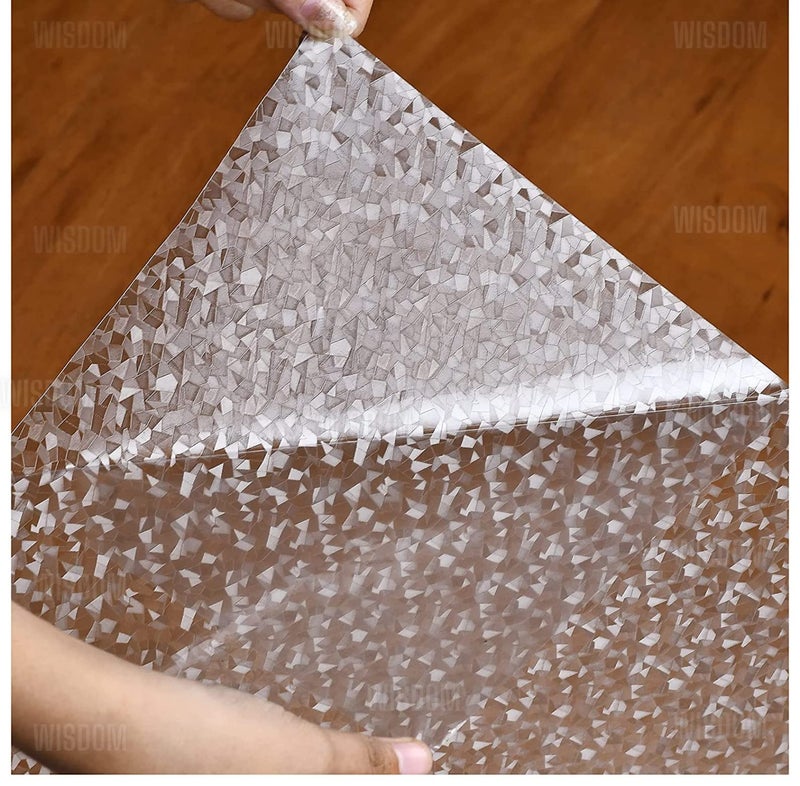 WISDOM Privacy Window Film Frosted Glass Film Glass Film No Glue Anti-UV Window Sticker Non Adhesive for Privacy Office Meeting Room Bathroom Living Room (Crystal Flower, 24 x 82) - Image 4