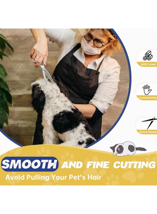 جيسون مقص كلاب منحني مقاس 7 بوصات من جيسون - مقص مريح للحيوانات الأليفة، مقص فضي منحني للكلاب، مقص احترافي للعناية بالحيوانات الأليفة (28 سنًا، منحني للأسفل) - Image 4