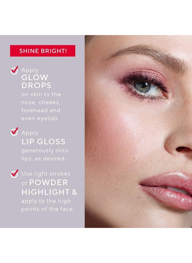 Mirabella 4Piece Makeup Set For Women & Girls Illuminizing Holiday Gift Setmakeup Set Includes Lip Gloss Glow Drops Powder Highlight & Blender Spongetalcfree & Paraben Free Cosmetic Set - Image 3