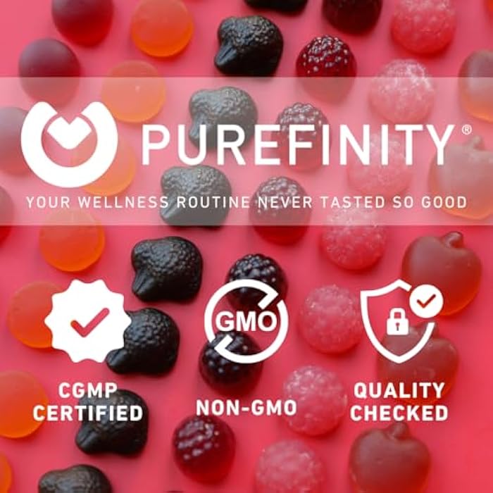 PUREFINITY Elderberry Gummies with Sambucus, Vitamin C, and Zinc – Your Perfect Daily 3-in-1 Supplement for Kids & Adults – Gluten Free, Non-GMO, Vegan, 60 Count (Pack of 2) - Image 5