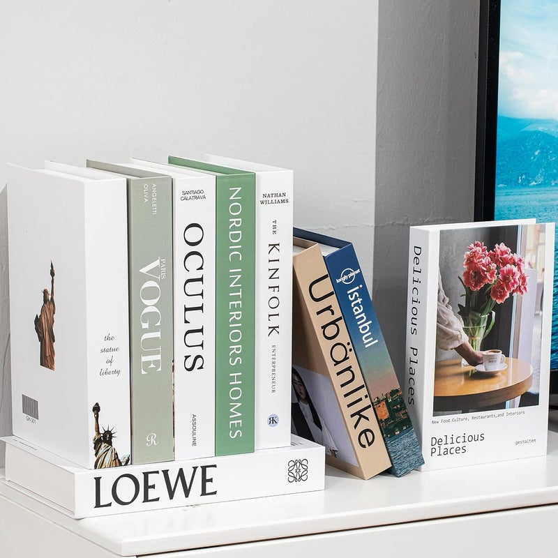 9 Pcs Fake Books for Decoration,Designer Luxury Modern Fake Decorative Books for Home Bookshelf Decor,Shelves Living Room Fashion Decorative Entry Coffee Table Stacked Books Decor(9 Pcs) - Image 3